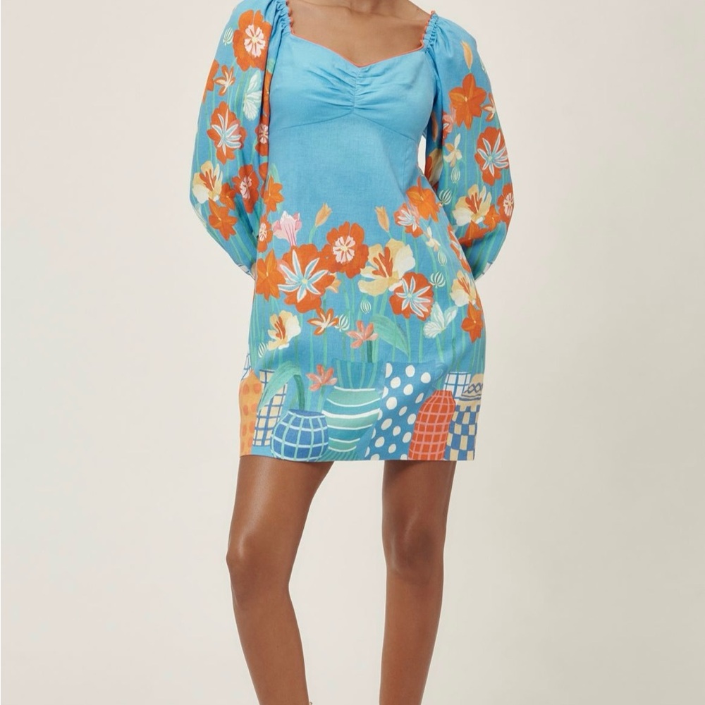 FARM Rio x Anthropologie Linen Blend
Printed Mini Dress - NWT